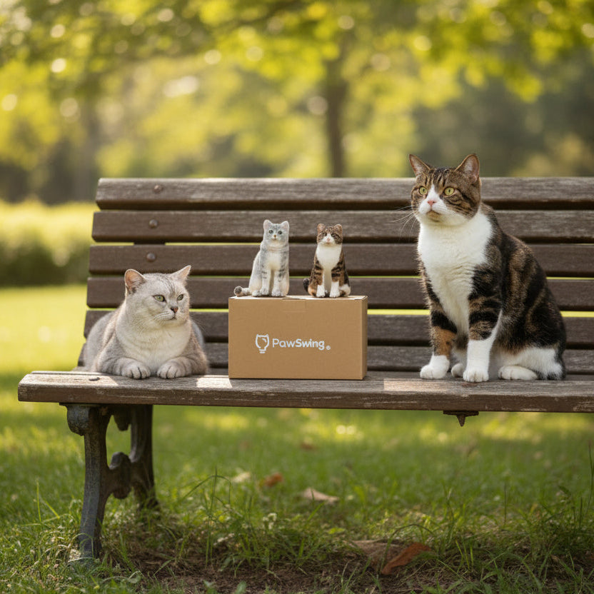 This PawSwing® custom cat doll captures the likeness of a tabby cat with incredible artistic detail