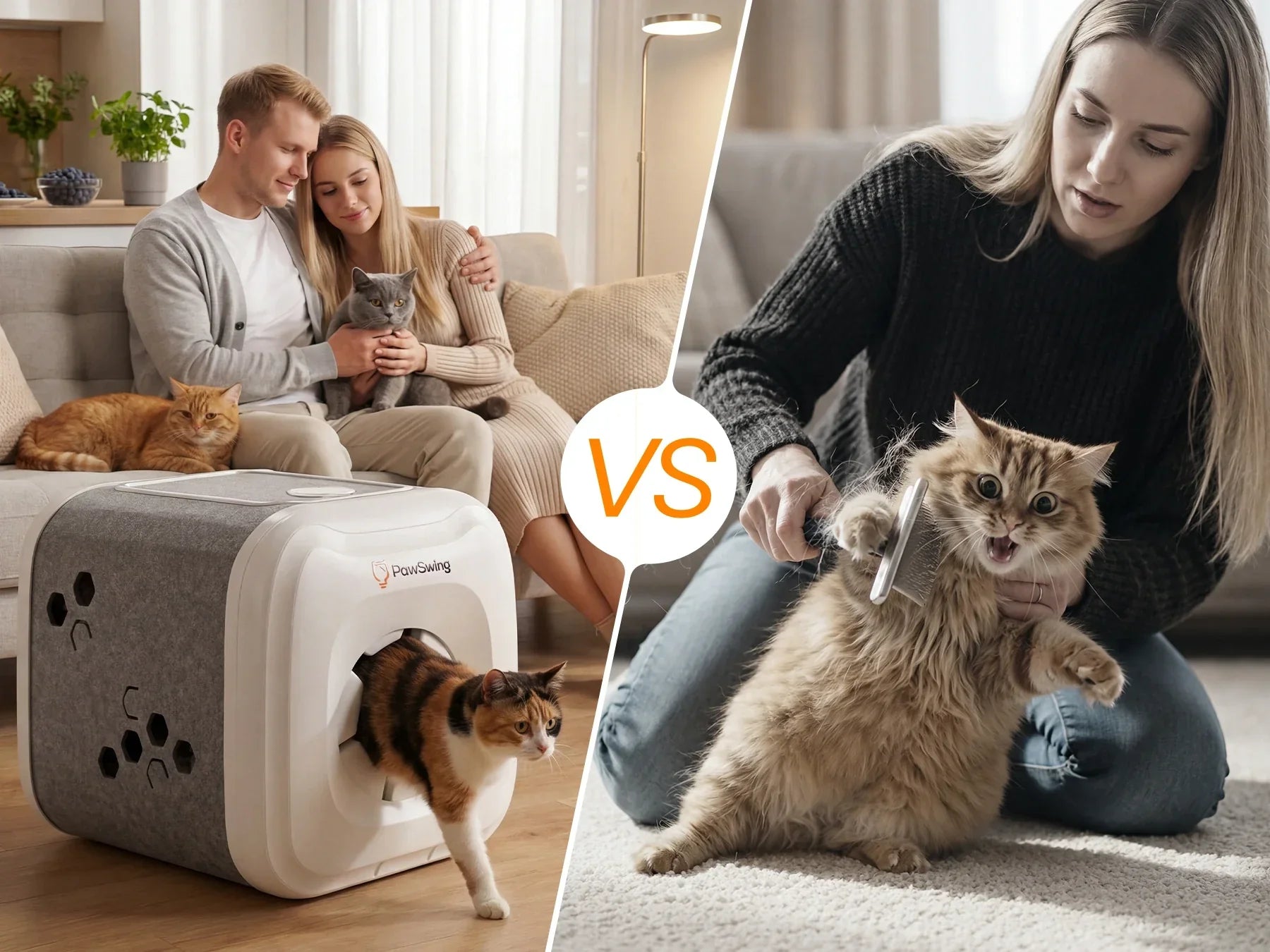 Stop Chasing Your Cat: Pawswing Cat Self Groomer Vs. Traditional Cat Brushes