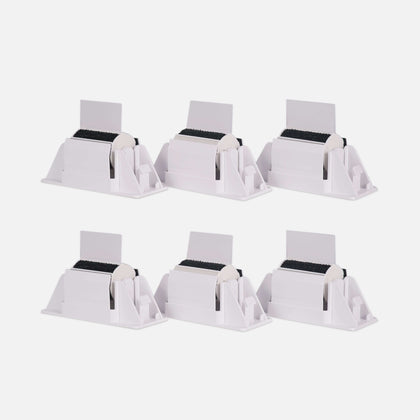 A set of six PawSwing® cat brush modules arranged to show the durable felt grooming surface