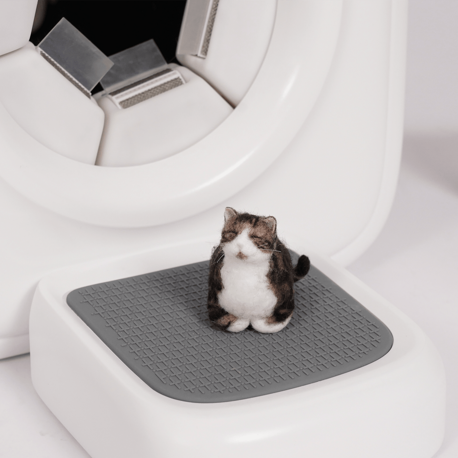 Detailed view of Customized cat felt toys by PawSwing®, made with high-quality materials for a realistic look