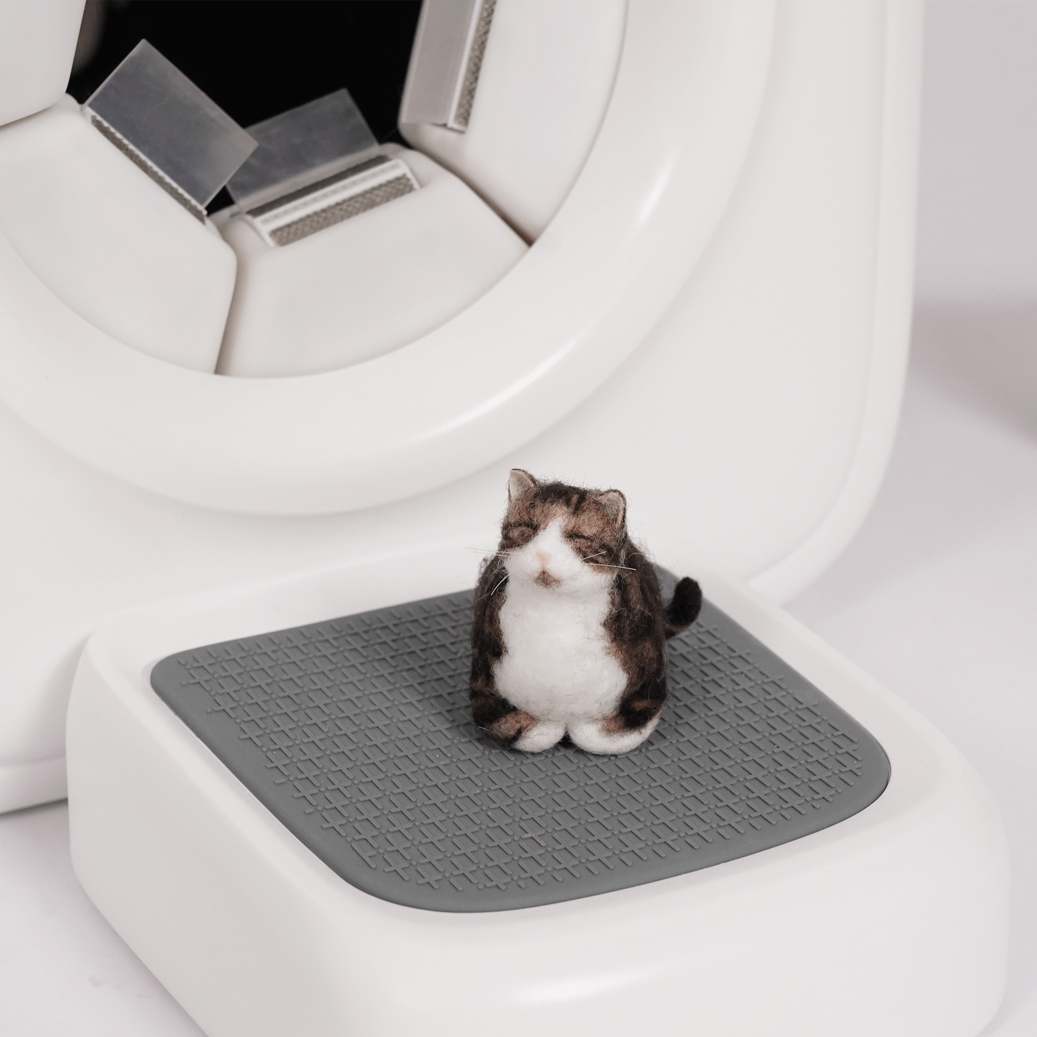 Detailed view of Customized cat felt toys by PawSwing®, made with high-quality materials for a realistic look