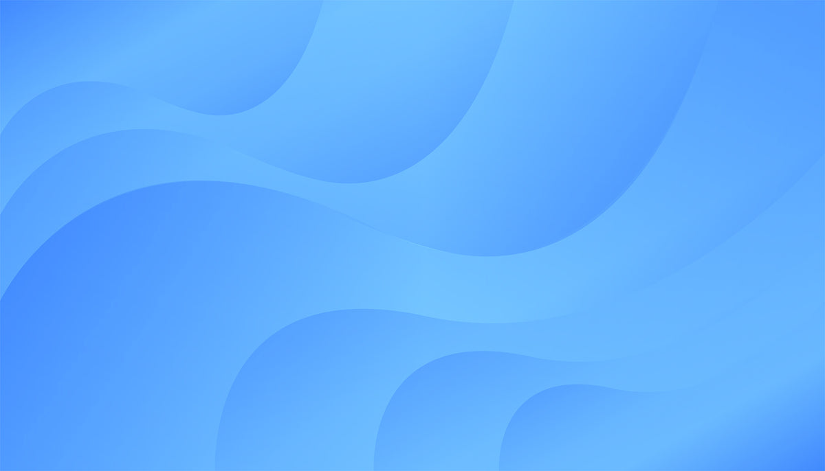 A clean, professional blue and white wave background representing the soothing and gentle grooming experience provided by a PawSwing® long hair cat brush.