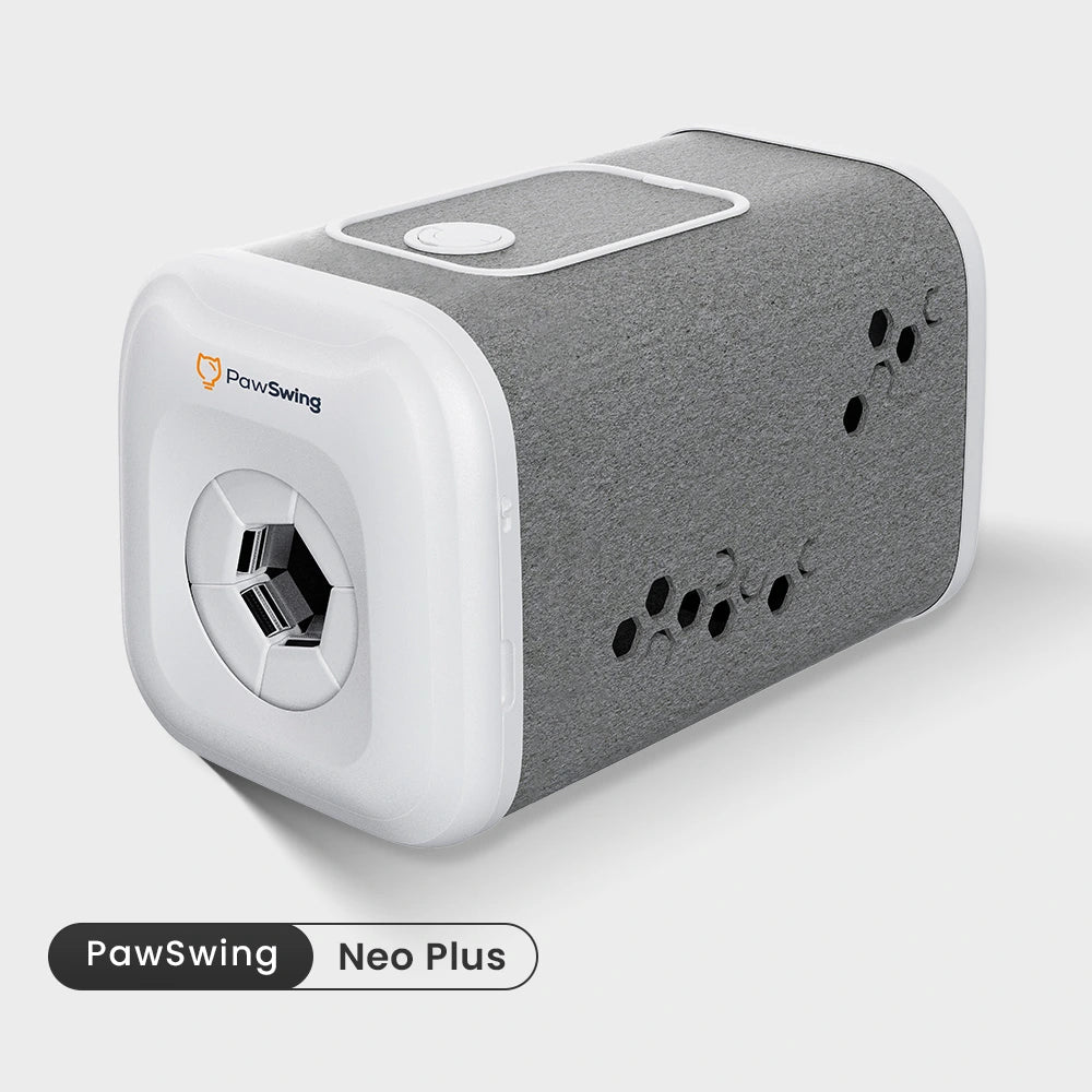 The PawSwing® neo Plus large cat self grooming house featuring a spacious and modern felt-covered design