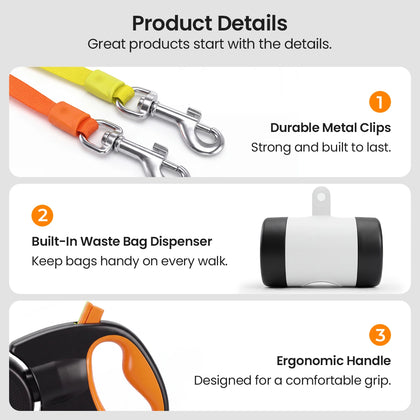 Pawswing Adjustable Dual-Ended Dog Leash
