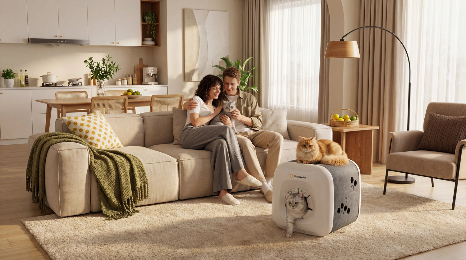 PawSwing® neo Plus large cat self grooming house best way to groom a cat