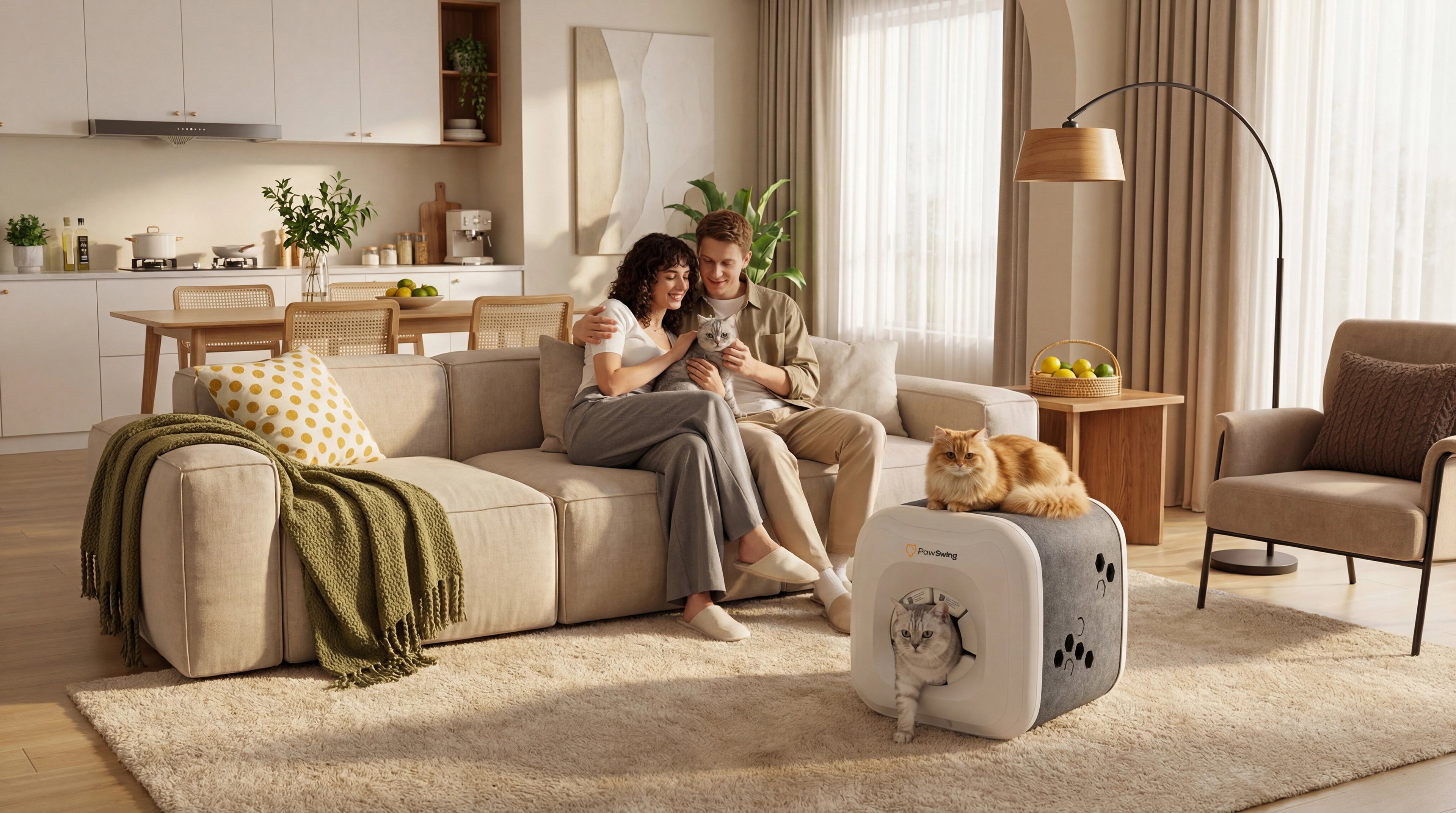 PawSwing® neo Plus large cat self grooming house best way to groom a cat