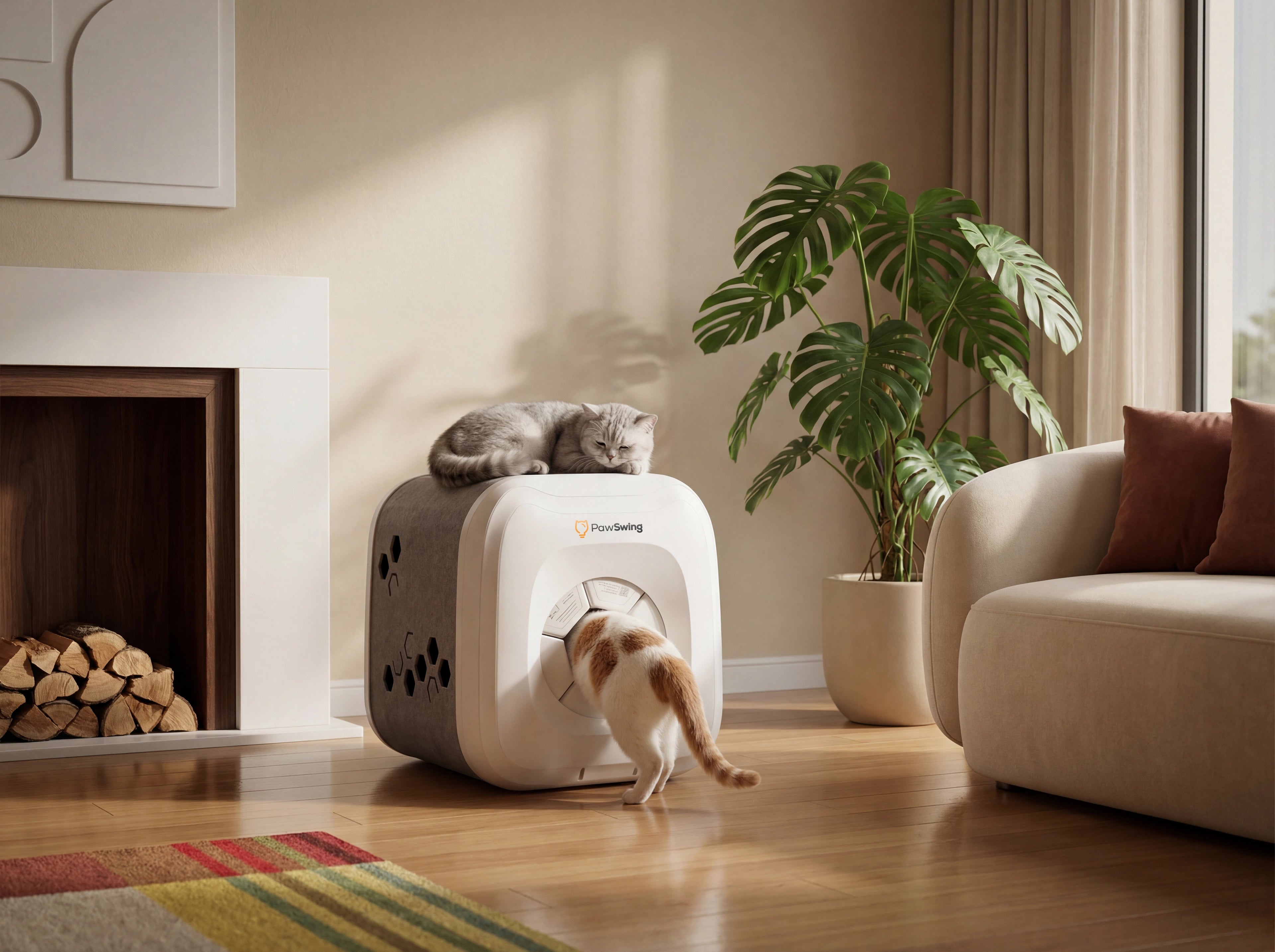 PawSwing® cat self groomer professional cat grooming for aggressive cats