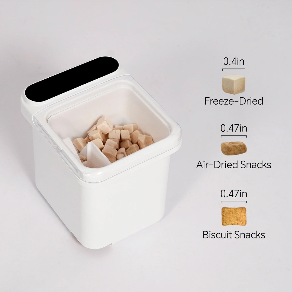 Top-down view of the PawSwing® automatic feeder for cats showing the high-quality stainless steel bowl