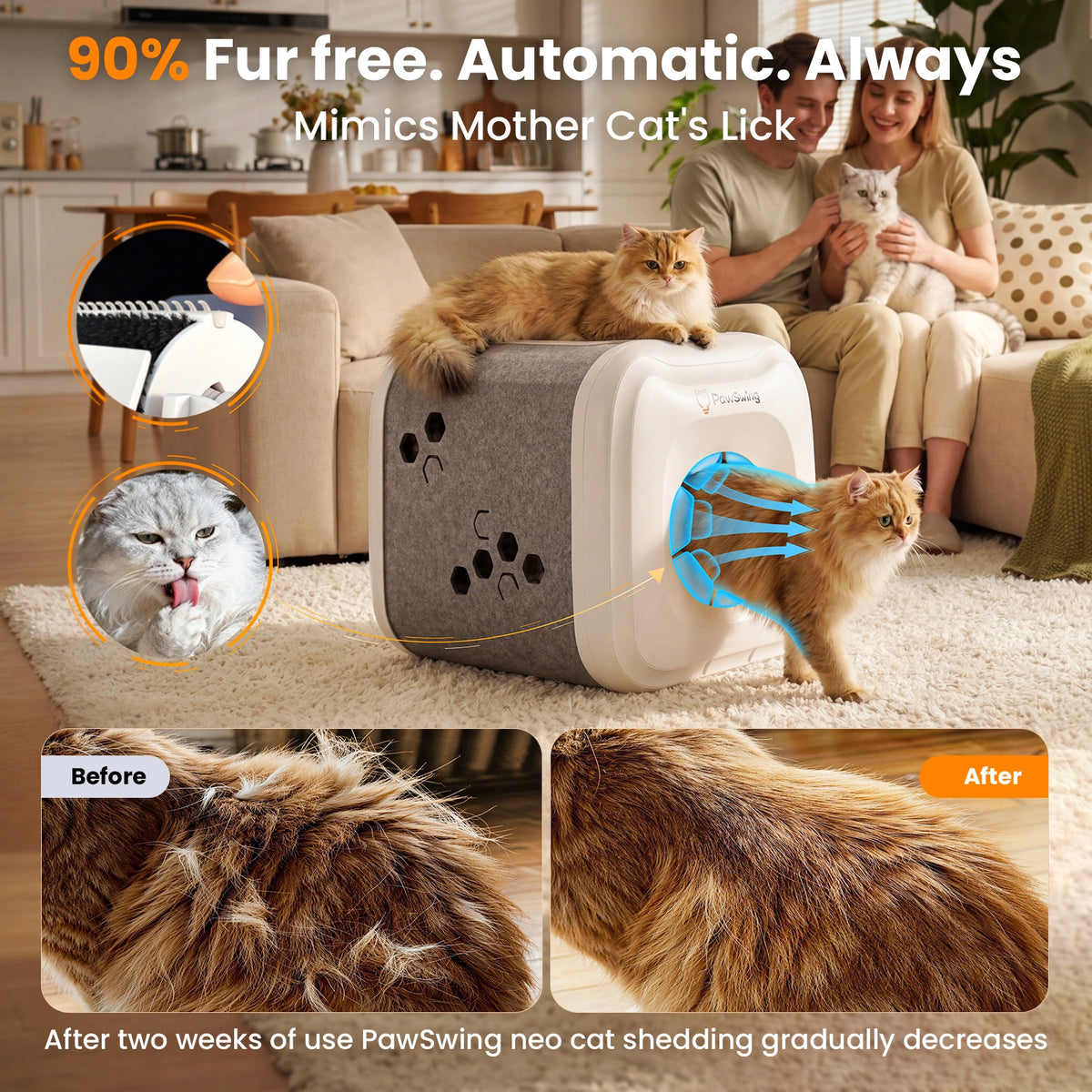 Paw swing neo 猫用セフルグルーミングハウス Self Grooming Cat House | Grooming Brush for Cat – PawSwing