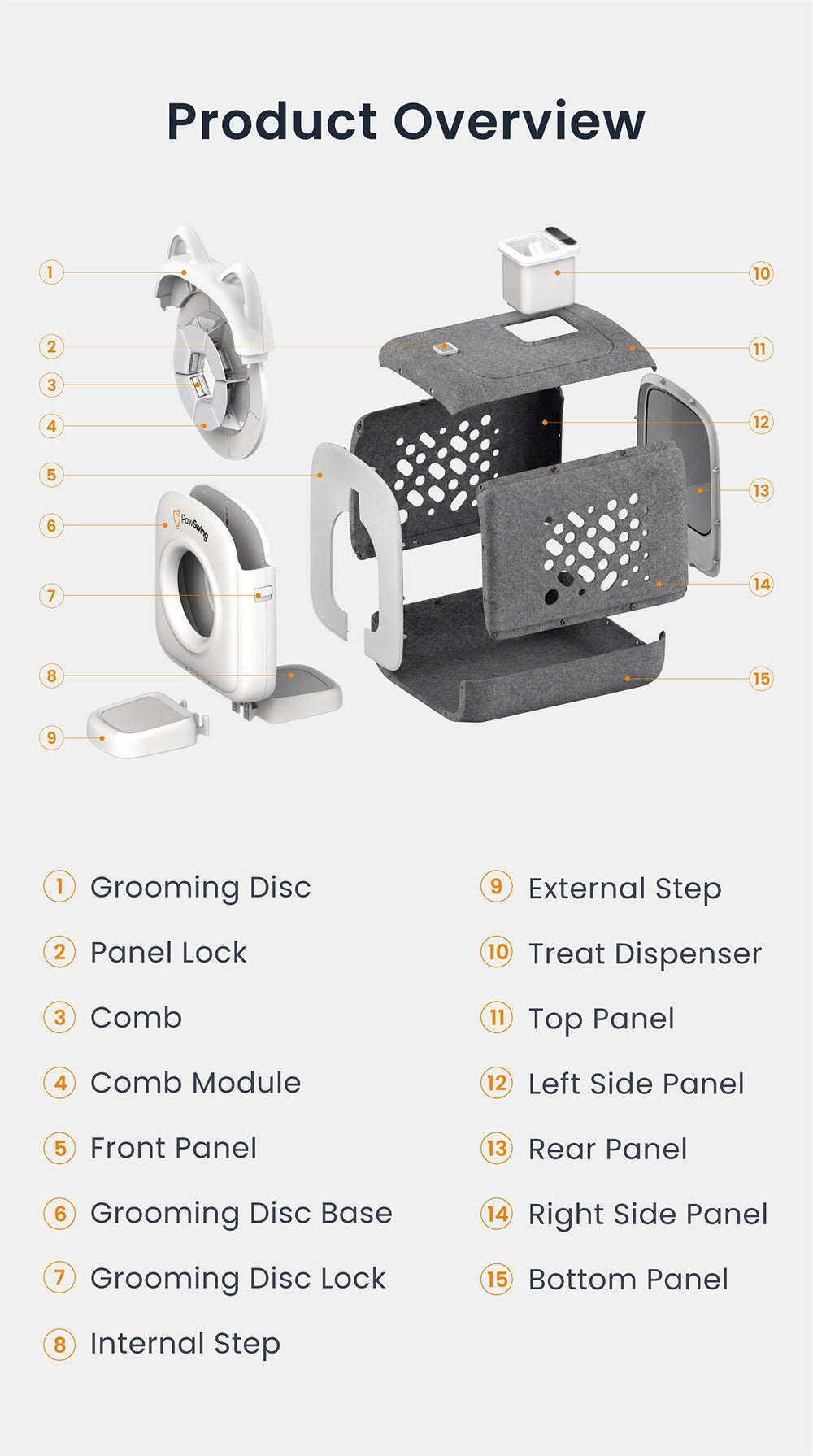 Multiple cats interacting with the high-capacity PawSwing® Pro